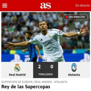 Miguel Ángel Revilla Instagram - Otro título más para el @realmadrid que consigue la #SupercopaDeEuropa tras ganar al Atalanta 2-0 ¡Enhorabuena!