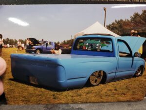 Mike Finnegan Instagram - #tbt pics courtesy of my guy Phil Fowler.  These were taken the first weekend after the full makeover of my 1997 Tacoma was completed. Four link, air bagged and Body dropped it in my parents garage. Shave job and Porsche Riviera blue paint my Eurocraft Collision in Middletown, New York. MIG welding lessons from NY minitruck building legend Shawn Webber. Made a lot of road trips and memories in this truck and it pretty much earned me my first job in publishing at Mini Truckin Magazine when I sucked at taking pics and probably writing, too. lol.