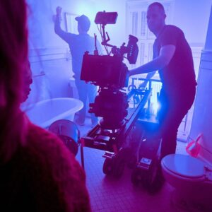 Mike Pecci Instagram - @dkruta framing up the shot on the set of WHOS THERE.