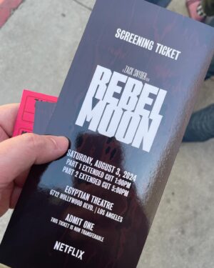 Mike Pecci Instagram - I got to go see @snydercut directors cuts of #rebelmoon last night and be a part of the Q&A with Snyder. What an epic experience and goddamn the new cuts rule! #hollywood #scifi
