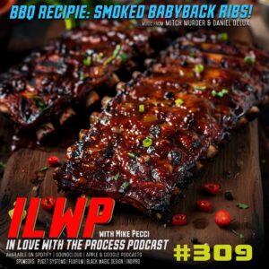 Mike Pecci Instagram - Making homemade blueberry bbq sauce. Listen to the podcast for the full recipe on how to smoke baby back ribs. @inlovewiththeprocesspod