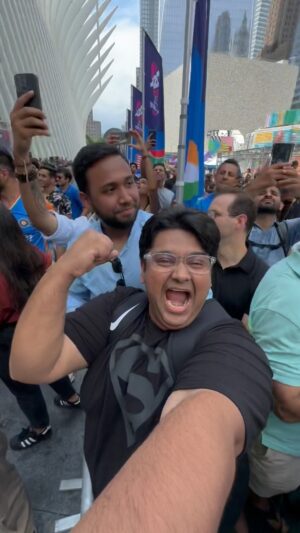 Milap Zaveri Instagram - INDIAAAAA!!! What a WIN!!!! Amazing seeing it with thousands of indian fans and some South African ones in Newyork in front of the world trade centre! 🔥🥳❤️🥰 What a performance by @virat.kohli @akshar.patel @jaspritb1 @hardikpandya93 and that catch by @surya_14kumar 💪 And we bow to @rohitsharma45 who is now a World Cup winning captain ❤️