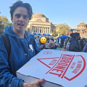 Miles Robbins Instagram - The kids are all right! I'm so proud of all the student organizers in my city and around the country. Had a chance to drop off some pizzas today at the Columbia encampment. Support your local university encampment! Follow your local orgs like @cuapartheiddivest @cuny4palestine @tns.sjp who will share their needs in real time. As more encampments pop up resources need to be dispersed, please share links here so I can boost.❤️💚🤍🖤 🍉