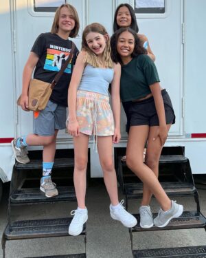 Millie Davis Instagram - The first episode of Popularity Papers came out last night 🥲 congratulations to the fantastic cast and crew for all the hard work and dedication during our 5 months of filming. I’ve met some of my best friends on this set that I will hold close to my heart forever !!❤️❤️ here are some of my favourite pics with my favourite people!  1. lunchtime giggles caught on camera 
2. A 10/10 Addison fit 
3. @callumshoniker and I taking fire selfies
4. The amazing director of episode one (@stefanbrogren )
5. My favourite photo from our gallery photoshoot day (featuring the one and only creator and show runner @the_vlin )
6. After one of the first days of filming, when I met some of the most important people to me 
7. Taking selfies with Chris and Keegan before the cameras started rolling 
8. Another BeReal with @lylaelli and @annamirodin 
9. More lunchtime giggles caught on camera
10. If you saw the first episode, you know what this is 😉