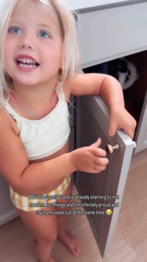 Mina Starsiak-Hawk Instagram - I showed her how to install one knob and she did the rest all on her own 🫶🏼 This girl is a force. 
::::::
I know my role as a parent is to make her independent and successful and to not NEED me to survive eventually in life, but man do I hope I’m doing the kind of job that makes her always WANT me!