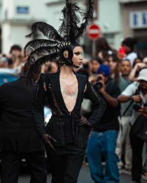 Miss Fame Instagram - Mistress FAME for @jeanpaulgaultier x @nicolas.difelice. Styled with impact by @laurentdombrowicz wearing a look by #JeanPaulGaultier himself | headpiece by @lorenzoseghezzi | assisted by @atelier.fhd | hidden hair @parizhair | image 1 & 2 @gorbun_roman #MissFame #MissFashion #hautecouture #Paris #nicolasdifelice
