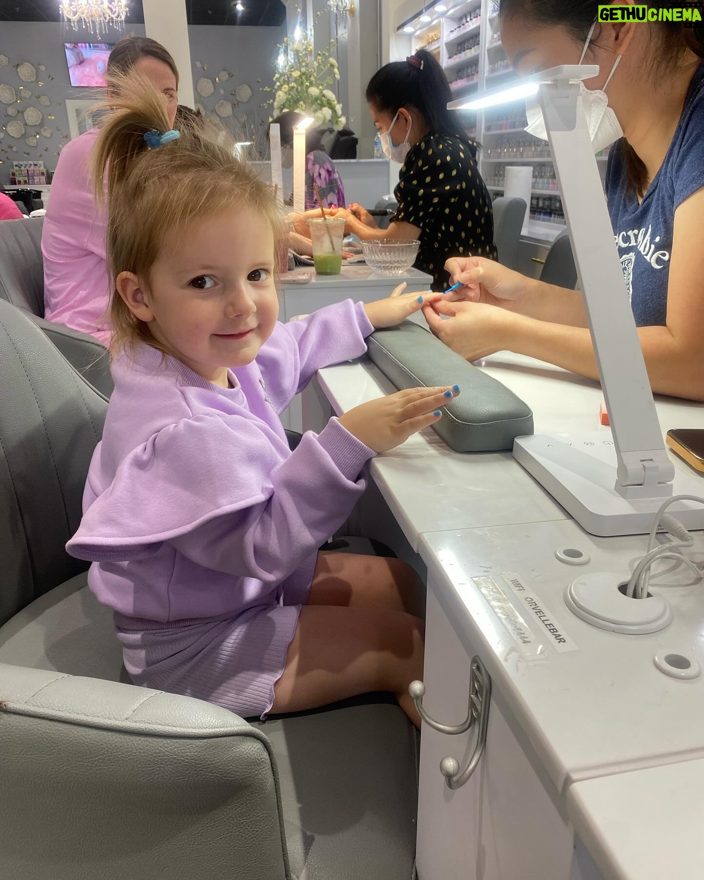 Missy Franklin - 5.6K Likes - I’ve always been more of an experience person than a gift person. When I asked Cait Cait what she wanted for her birthday this year, the one thing she really asked for was to go and get her nails done.
Let me tell you, watching my three year old getting SO excited to pick out her color (her favorite blue, of course💙) sit there as still as possible and be so patient while they dried, almost brought me to tears.
Being a mom and having a daughter is magical in a million ways. But one of my favorites is a child’s ability to make a random Tuesday with no significance whatsoever, one of the most magical days of your life. Getting my nails done with my daughter is something I’ve always dreamt of doing, and I can’t believe I’m actually getting to do it.
Cait Cait, you are pure magic. You’re my best friend. And I can’t believe I’m one of the luckiest people in the world to have a front row seat to your life.
PS: Mom’s. Fair warning. Nail polish makes your child look at least three to four years older. Prepare emotionally.