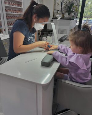 Missy Franklin Instagram - I’ve always been more of an experience person than a gift person. When I asked Cait Cait what she wanted for her birthday this year, the one thing she really asked for was to go and get her nails done. 

Let me tell you, watching my three year old getting SO excited to pick out her color (her favorite blue, of course💙) sit there as still as possible and be so patient while they dried, almost brought me to tears. 

Being a mom and having a daughter is magical in a million ways. But one of my favorites is a child’s ability to make a random Tuesday with no significance whatsoever, one of the most magical days of your life. Getting my nails done with my daughter is something I’ve always dreamt of doing, and I can’t believe I’m actually getting to do it. 

Cait Cait, you are pure magic. You’re my best friend. And I can’t believe I’m one of the luckiest people in the world to have a front row seat to your life. 

PS: Mom’s. Fair warning. Nail polish makes your child look at least three to four years older. Prepare emotionally.