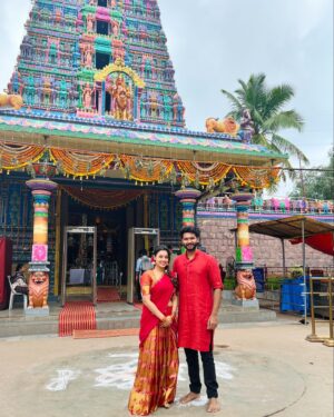Mokksha Instagram - Before the new beginning I reached out to Shakti Peddamma thalli and once again went to her to close the dot of the circle … 🙏🏻😊
Alanaati Ramachandrudu (@yourkrishnavamsi )2nd Aug tomorrow hits the theatres..❤️🥰😍
Captured by @kiran_i_con_ 
Wearing @sarva.vastra