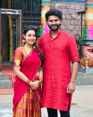 Mokksha Instagram - Before the new beginning I reached out to Shakti Peddamma thalli and once again went to her to close the dot of the circle … 🙏🏻😊
Alanaati Ramachandrudu (@yourkrishnavamsi )2nd Aug tomorrow hits the theatres..❤️🥰😍
Captured by @kiran_i_con_ 
Wearing @sarva.vastra