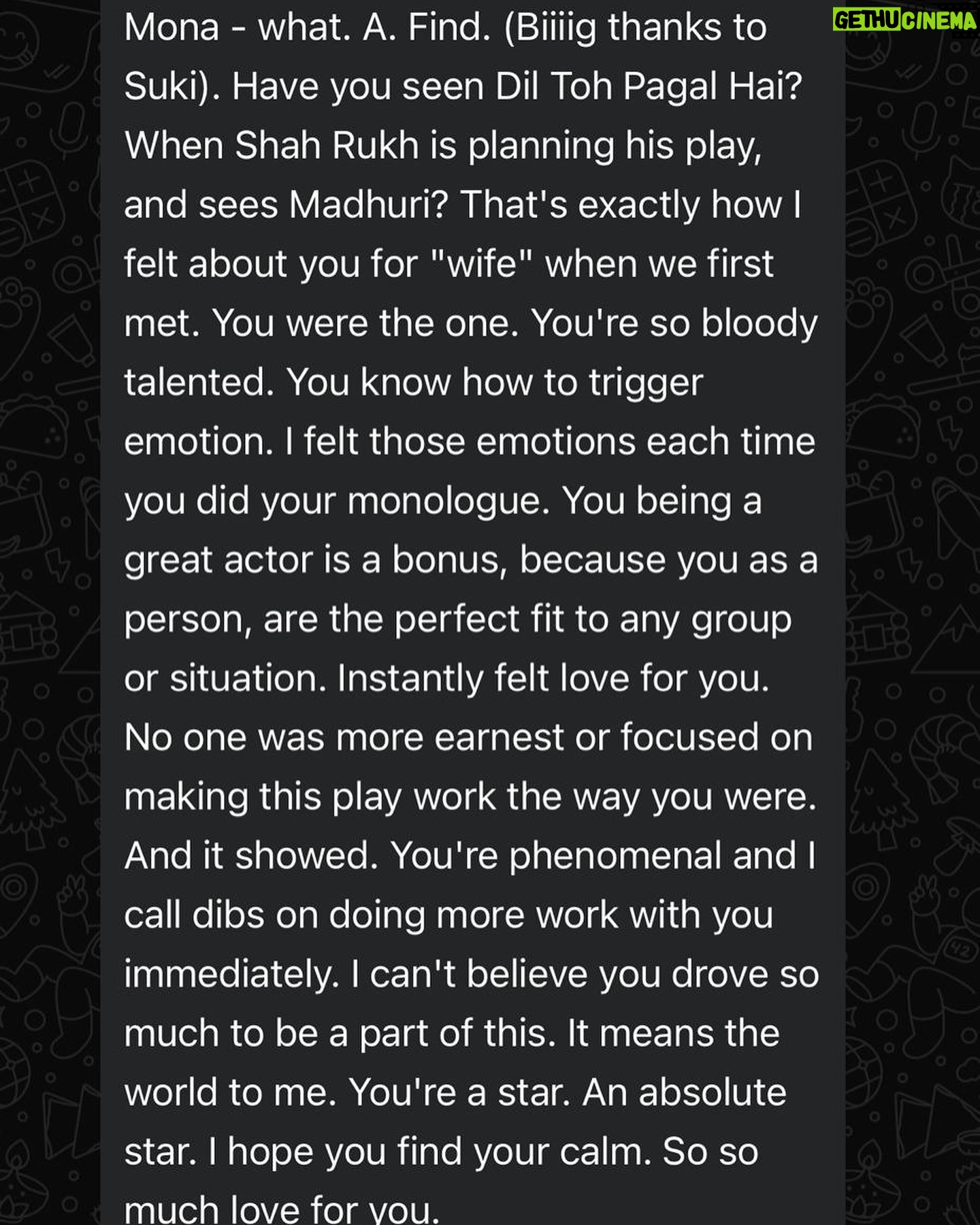 Mona Kakade - 5K Likes - An Honest and Sincere love story, with THEATRE ❤️
Sharing the messages from my directors(permission taken 😇)first one from @bhavyabalantrapu 💕and second from @suhas__v 💕and @suki.kooky for being instrumental in my debut on stage after ages 💕
I want to express gratitude to universe and these lovely people who made me a part of their “plays” and gave me an opportunity to perform an act on stage ,which I was always passionate about 🤩
I wish to do more work of such kind which satisfies my hunger to be on stage and experience the eternal bliss of performing in front of live audience 💕🫰🏽
#monabedre
#actor
#stage
#stageplay
#gratitude
#passion
#post
#messages