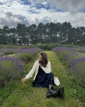 Mrunal Thakur Instagram - Dear me,

Love yourself a little bit more than yesterday. 
Make yourself a priority. 
Chase your goals. 
Be grateful for the things you have. 
Be proud of yourself. 
You are a sparkling star, you are your own rainbow. 
Celebrate yourself as always (in a lavender field)
🪻🪻🪻

#edinburgh #lavender #love