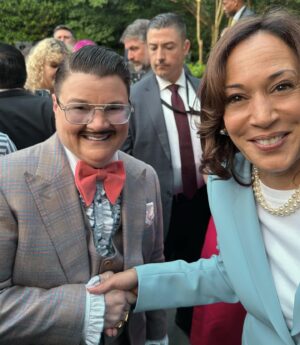 Murray Hill Instagram - What an absolute honor to be invited to the incredible, mind-blowing, inspirational and powerful @vp KAMALA HARRIS house in DC to celebrate #pridemonth with activists, creators, allies from the #lgbtqia community...and the Second Gentlemen! Thank you @glaad for this event that reminded us to celebrate but also to roll-up our sleeves because we have a lot of fighting to do🏳️‍🌈🏳️‍⚧️✊🏼 TY Madam Vice President for having our back and advocating #equality for ALL communities. Big TY to @hulu and #DragMeToDinner for supporting my trip...I am so happy to #represent and TY to @sechelpr for making it happen too!
.
.
Ruffle shirt: @cegonyc 
Suit: @sharpe.haus 
Hair: @blaqfrancishair 
Look: @spanx 
Vibe: #showbiz