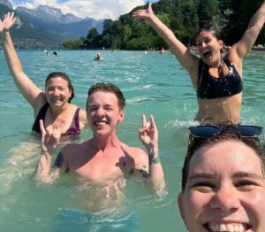 ND Stevenson Instagram - Traveling with this little Nimona fam the past several weeks has been so fucking special…so much so we even got tattoos. “BLA-BLA-BLA, VICTOIRE !” which were the French subtitles for “something something something, we win!” at the Annecy screening. I’ll be cherishing these memories for the rest of my life 💖🤘🤘🤘