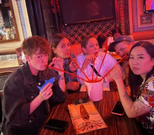 ND Stevenson Instagram - Traveling with this little Nimona fam the past several weeks has been so fucking special…so much so we even got tattoos. “BLA-BLA-BLA, VICTOIRE !” which were the French subtitles for “something something something, we win!” at the Annecy screening. I’ll be cherishing these memories for the rest of my life 💖🤘🤘🤘