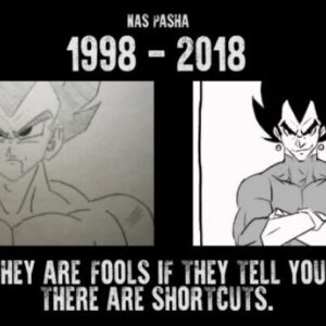 Nas Pasha Instagram - I'll always remeber how hard I worked back on my first animation.  20 years later, and guess what?  It's still hard as hell.  And some how just as fun.  Here's to many more years, should my body and brain keep up.  #vegeta #dragonballz #animation #anime #ドラゴンボールz #作画