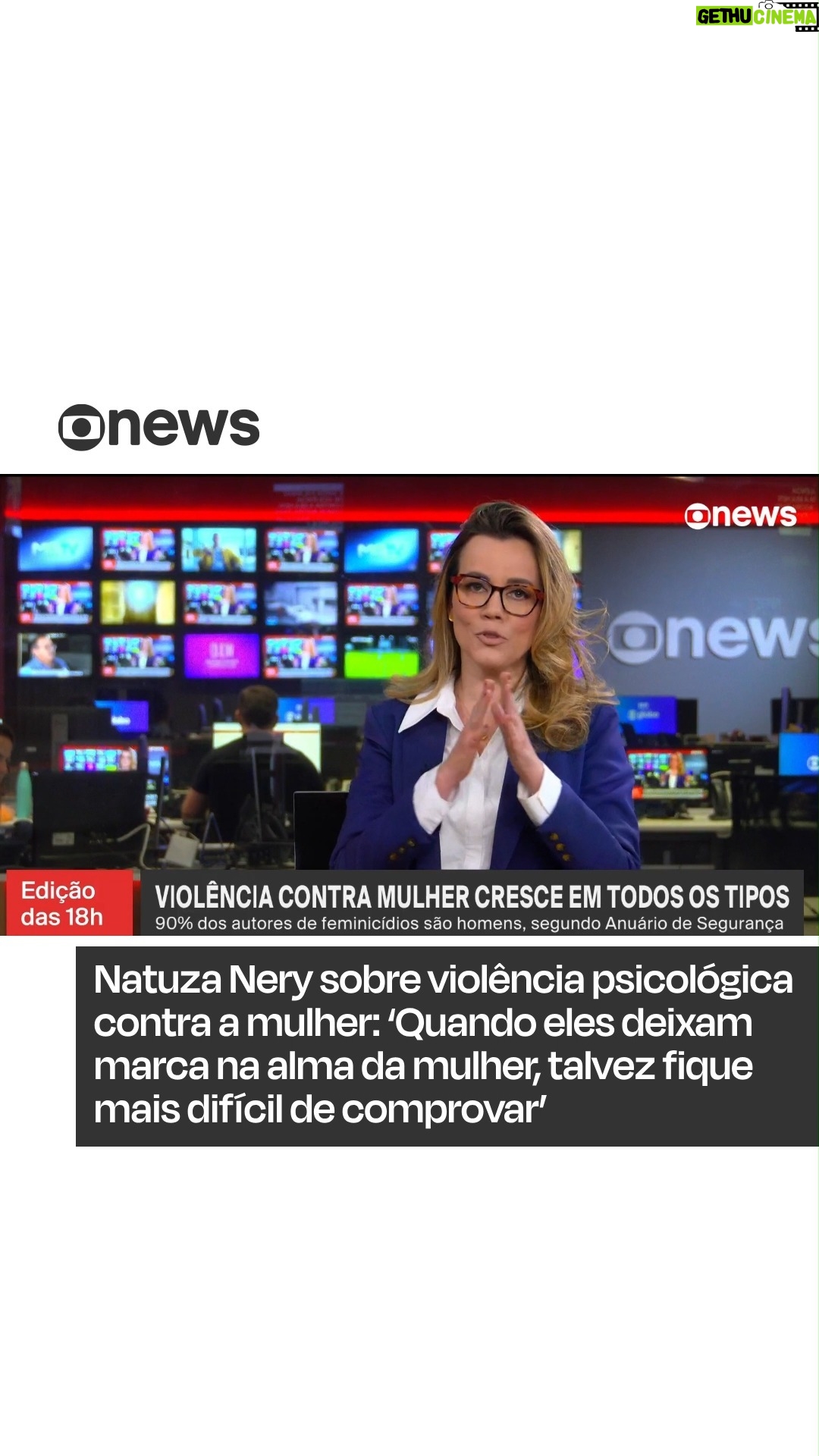 Natuza Nery - 12.6K Likes - Durante o #Edição18 desta quinta-feira (18), @natuzanery trouxe análise sobre o aumento da violência contra a mulher após o Anuário Brasileiro de Segurança Pública divulgar números atualizados.
“O que mais me impressionou foi o aumento da violência psicológica, com quase 34%. Talvez porque eles saibam que, quando deixam marca, têm muita chance de ir presos. Mas, quando deixam marca na alma, talvez fique mais difícil de comprovar”, afirmou a apresentadora.
“A violência atinge todas as mulheres. Mas, se a violência acontece com uma mulher de classe média, de classe alta, ela tem para onde ir. A mulher de baixa renda não tem para onde ir. Ela vai denunciar o agressor, ela vai para a casa de quem? Ela não tem como ficar distante do agressor, a realidade é muito piorada”.
➡ Acompanhe as atualizações na #GloboNews #jornalismo #notícias #violência