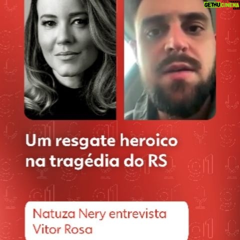 Natuza Nery - 5.5K Likes - 🎧 O Assunto - Um resgate heroico em meio à tragédia no Rio Grande do Sul.
Em conversa com @NatuzaNery, o repórter Vítor Rosa (@vitorrosa_), da RBS, conta a história de uma sobrevivente dos temporais em uma das cidades mais atingidas no estado.
Você pode ouvir #OAssunto no #g1, no YouTube ou em sua plataforma de áudio preferida. #riograndedosul #temporais