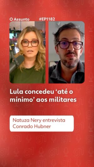 Natuza Nery Instagram - 🎧 #OAssunto - Sob ordens do presidente Lula (PT), o governo vetou todos os eventos sobre a memória dos crimes cometidos pela ditadura militar. #OAssunto de hoje com @NatuzaNery debate essa nova tentativa de conciliação entre os poderes de Estado e a cúpula das Forças Armadas 60 anos após o golpe. O convidado é o professor de Direito da USP Conrado Hübner Mendes. Ouça no #g1, no #YouTube ou em sua plataforma de áudio preferida.