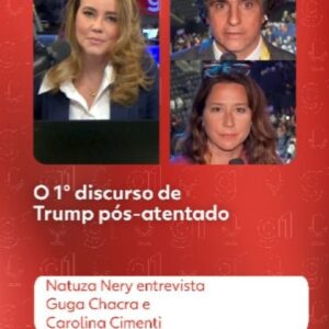 Natuza Nery Instagram - 🎧 O Assunto - Como foi o ambiente dentro do local onde Trump fez seu primeiro discurso após sofrer o atentado.

Em conversa com @NatuzaNery, Carolina Cimenti e Guga Chacra dão suas impressões direto da convenção republicana nos Estados Unidos.

Você pode ouvir #OAssunto no #g1, no YouTube ou em sua plataforma de áudio preferida #trump #biden #eleição #estadosunidos