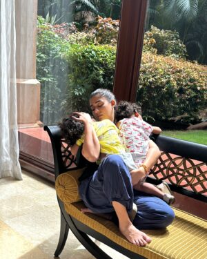Nayanthara Instagram - A few hours of love before I leave for work 😇😇❤️❤️🧿🧿