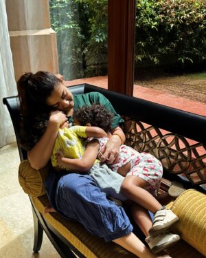 Nayanthara Instagram - A few hours of love before I leave for work 😇😇❤️❤️🧿🧿