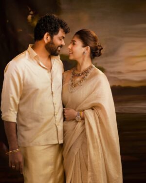 Nayanthara Instagram - The gold charm ✨💛💛

#anantradhikawedding

Styled by @anuvardhan 
@neela_by_anuvardhan 
@tejasnerurkarr 📸