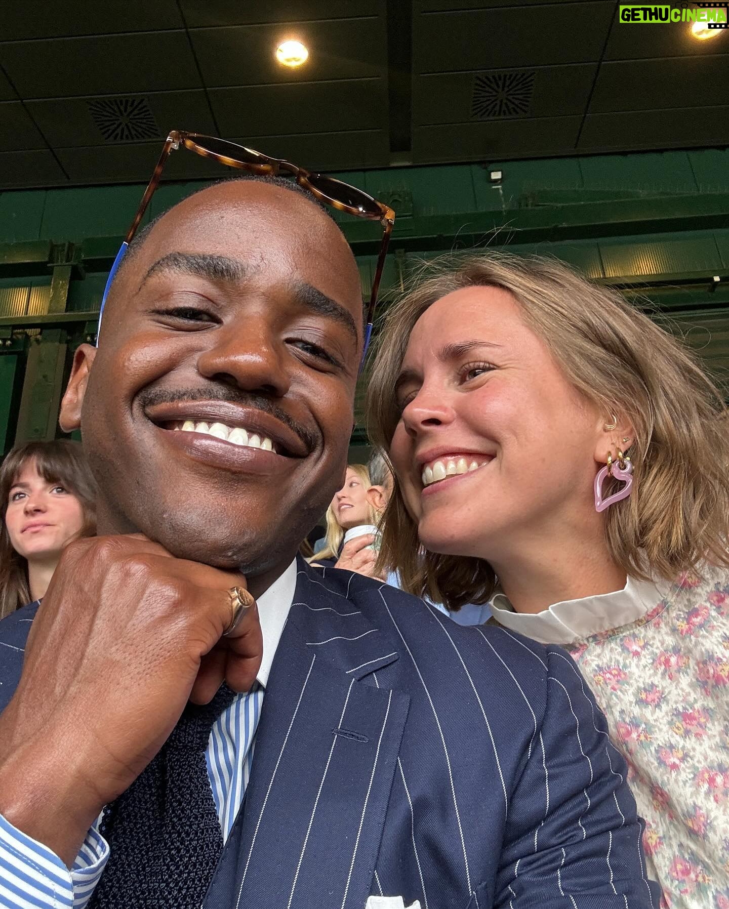 Ncuti Gatwa - 3 Likes - Brilliant tennis. Brilliant company 🎾
Thank you @ralphlauren x @britishvogue
And shout out to my Wimbledon partner in crime @emilybilverstone1 …Silly (me) and Billy strike again … what a treat of a day 🍓 😌
Hair @chris7_okonta
Wearing @poloralphlauren
Styled by @felicitykay ❤️