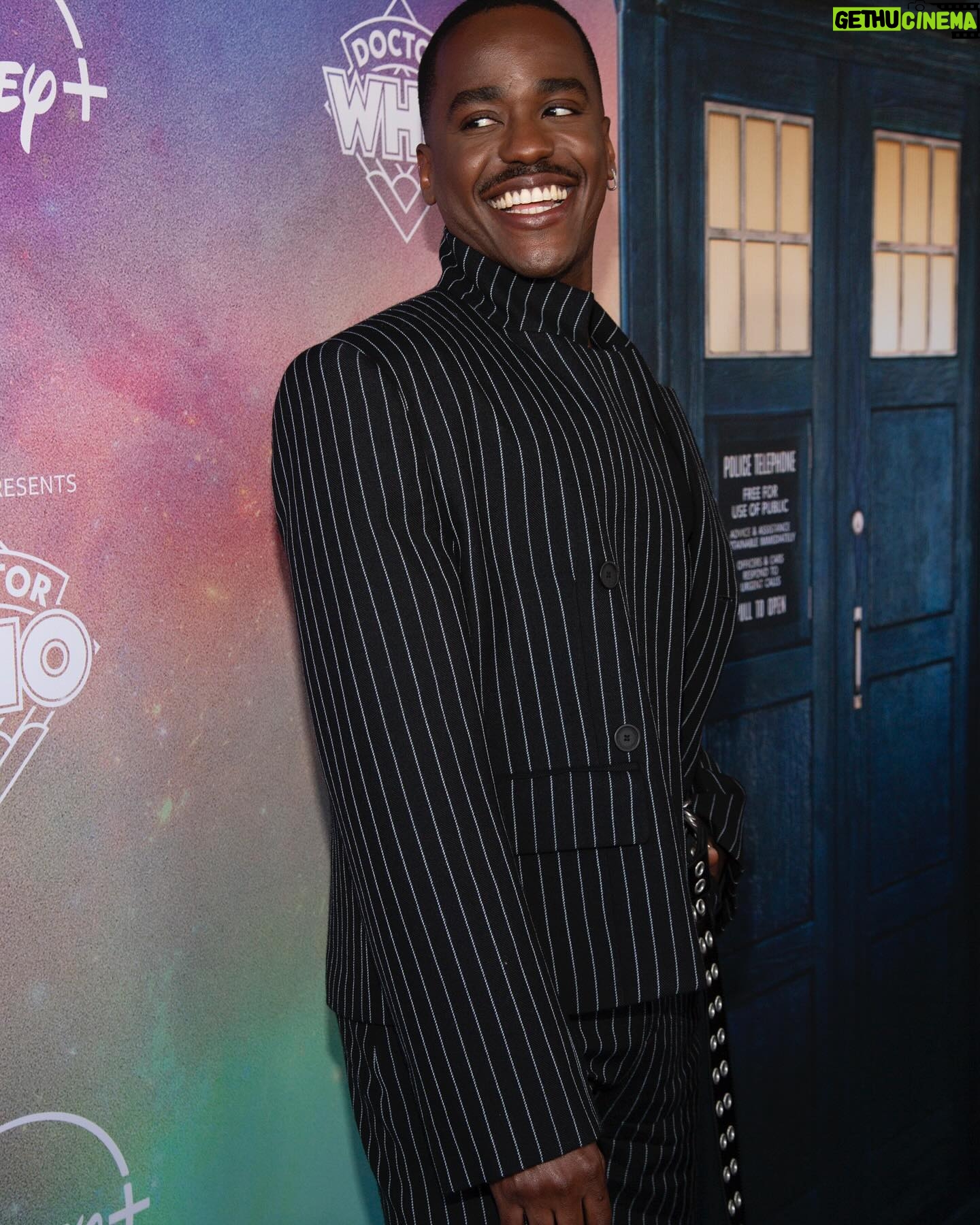 Ncuti Gatwa - 3 Likes - We premiered Dr Who in LA last night and it was magical 🥹✨
N.G and M.G having adventures like The Doctor and Ruby 😍
I can’t believe that release day is finally here but I am so, SO ready for it to be unleashed into the world.
Thank you so much @disneyplus @bbc @bad_wolf_tv for everything you have poured into the show. My wee @milliegibbo the titan @russelltdavies63 ….we bloody well did it 🙌🏾
Wearing @achillesiongabriel
Styled by @felicitykay
Grooming @nathanieldezan @iambarberizm
📸 @nishajohny @jonathanjacobs_ @disneydoctorwho