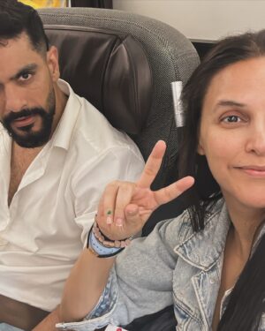Neha Dhupia Instagram - The many moods of a 7 hour flight ✈️ delay … ♥️🧿 👉 3 n 7 is when it got reaaaalllll !!!! 😜