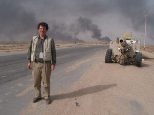 Nicholas Kristof Instagram - Twenty years after the Iraq War began, I’ve been thinking of covering that war, the lost lives and injuries among Iraqis and Americans alike, the false information and delusions that led to the war, the journalistic failures and my own close calls there. Here’s to hoping that we never do something like that again. This photo was in the early days of the war, near Basra.