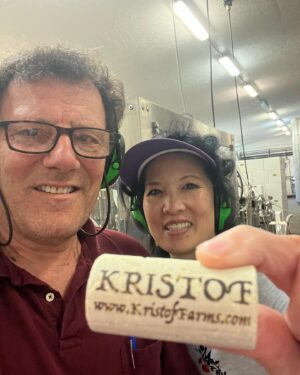 Nicholas Kristof Instagram - Sheryl and I cheered the bottling of our 2022 Chardonnay and Pinot Noir! We’ve been planning this since 2018, so we’re thrilled to see it happen. Many thanks to our friends and neighbors at @elkcove, who are great winemakers—and great custodians of the land. We’ll let the wine mature in the bottle and ship after March, mostly through our @kristoffarms website.