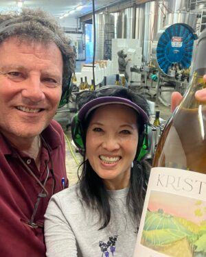 Nicholas Kristof Instagram - Sheryl and I cheered the bottling of our 2022 Chardonnay and Pinot Noir! We’ve been planning this since 2018, so we’re thrilled to see it happen. Many thanks to our friends and neighbors at @elkcove, who are great winemakers—and great custodians of the land. We’ll let the wine mature in the bottle and ship after March, mostly through our @kristoffarms website.