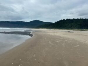 Nicholas Kristof Instagram - We were planning to backpack in the Cascades this week, but smoke from forest fires sent us off to the Oregon Coast Trail instead. The trail is incomplete — there are road walks where no trail or beach is available — but still glorious. We used the @faroutguides app for navigation, and it’s a very different kind of backpacking when you can stop for a meal at @moschowder during a break. Sheryl @wudunn likes this more than meals of protein bars and prefers the sea air to clouds of mosquitoes, and Caroline is happy with everything wild. The Oregon Coast Trail is also a reminder of how much of the Oregon coast is empty and deserted even in August. Spectacular!