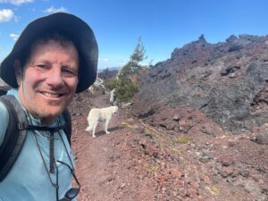 Nicholas Kristof Instagram - Last backpacking trip of the season! I took Connie on the 50-mile loop around Three Sisters wilderness in central Oregon. It was cold at night so I borrowed her friend @tux.talk’s dog sleeping bag, but Connie didn’t quite get the hang of it. Or maybe she just preferred trying to burrow into mine. Sigh. I hate to put my backpack away now.