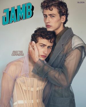 Nick Cerioni Instagram - Ho amato lavorare con @mattiacarranoo per questa nuova cover di @jamb.ita scattata da @leandroemede .
Ho amato molto @_prismalaserie di @ludovicobessegato e sopratutto la prova attoriale di Mattia (e’ talmente bravo che pensavo fossero davvero due gemelli) così’ quando abbiamo pensato a questo shoot ho affrontato il concept come se dovessi lavorare con Marco e Andrea, vestire il loro essere così’ diversi, così’ fragili e forti, ognuno con il suo personalissimo modo.
Quando guardavo la serie pensavo che avrei voluto vedere Marco vestito in un certo modo e Andrea esplorare la sua identità di genere esprimendosi anche con gli abiti. 
Ecco a te Andrea, io ti immaginavo così’ , illuminato dal sole con una vestaglia di seta rosa o con le labbra impreziosite dal rosso che brucia quando vuoi amare qualcuno. Anche a te Marco, ti vedevo così’: forte e fragile, da skater in Dior o con le spalle grandi come hai dimostrato di avere.
Vivere, crescere, amare, liberarsi, senza paura, mai.

Talent Mattia Carrano @mattiacarranoo
Ph: Leandro Emede @leandroemede
Styled by Nick Cerioni @nickcerioni
Assisted by Ilaria Taccini @_ilariataccini_
Noemi Manago @noemimanago_ Niko Prete @niko.prete
Hair and Make up Marzia Infantino @infantinomarzia.mua from Pro*Lab Milano @prolabmilano
Prime Video Press Office @golin.italy
Talent pr @la_sara_kane

Location @radissoncollectionsantasofia
Producer Laura Prada @_laprada

Editor in chief Manuel Campagna @manuelcampagna

#Prisma #MattiaCarrano #JambCover #StyledbyNickCerioni #PrimeVideo