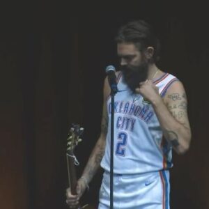 Nick Thune Instagram - Opening for @natebargatze in the same arena @okcthunder play in has its perks. Always go full jersey. 📸 🎥 @thehomelesspimp