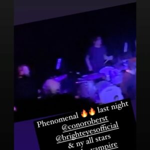 Nick Zinner Instagram - I was music director for one of the @conoroberst residencies at bowery ballroom last week- each week he’s been doing a totally different band   set list . Somehow my dreamy wish list came true and the stellar one time only band was @brianchase123 @nancywhang @clarkbaechle @nikolai_fraiture    @leeranaldo 🔥 with @miwilalupa joining us on some horns. What an absolute joy   honor to play with everyone 🖤