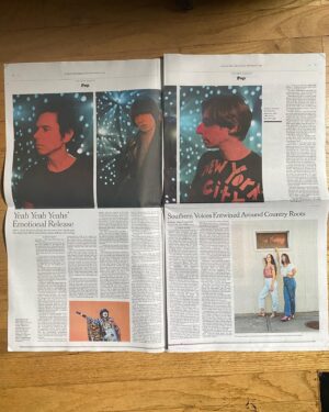 Nick Zinner Instagram - look mom we’re in the NY Times 😧

📸: @sandycandykim