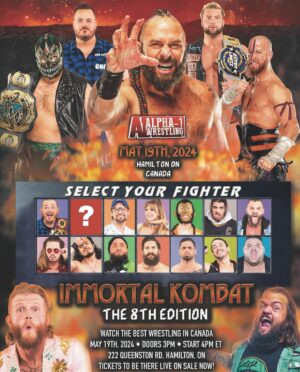 Nicolas Dansereau Instagram - MAY 19 • HAMILTON, ON 🇨🇦 TICKETS ON SALE NOW!!!

MURDERHAWK MONSTER @lance_hoyt MAKES HIS DEBUT FOR ALPHA-1! 

SWOGGLE @dylanpostl RETURNS! 

@stu_grayson RETURNS!!!

@evil.uno DEFENDS HIS ZERO GRAVITY TITLE!!!

Ticket & event info: A1Wrestling.com 

Thank you to @mrgrandepizza - @bondtattoostudio - @moms__bakedagain - @retrosaurushamilton for being supporters & official ticket locations across the city of Hamilton!!! Happy to be working with 4 great local businesses!!!