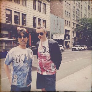 Nicolas Winding Refn Instagram - New York tour with Hideo & NWR 💖 we saw:
- Forbidden Planet where I use to hang out in the 80’s 🤗
- Cinema Village where I saw The Texas Chainsaw Massacre at 14 in the 80’s
- Prada store on Broadway to see the Touch of Crude exhibition 
- What use to be CBGBs
- Iconic NY image of us two

#hideo❤️nwr #nwrnewyork