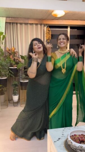 Nidhi Jha Instagram - When you have friend with same madness 😁😘🤗 #saawanvibes💚