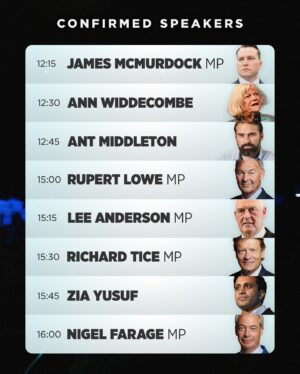 Nigel Farage Instagram - I am excited to have @antmiddleton at Reform UK’s 2024 Conference in Birmingham on September 20th and 21st! With limited tickets available, get yours now! Click the link in my bio.