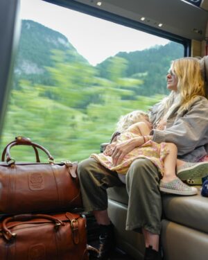 Nikki Reed Instagram - I have been dreaming of this trip for a decade and after a year of planning and organizing with @myswitzerland , it’s finally here. Switzerland Tourism asked me to join them to explore this gorgeous country, documenting their sustainability initiatives and ways to navigate this entire region with a smaller footprint and bigger impact aka, Swiss-tainable travel! I will be highlighting the country’s unparalleled approach to low footprint tourism and everyday living, getting to know the farmland while documenting the intimate connection between farm and restaurant throughout different regions, and using the Swiss travel pass to go from train to ferry as I trek across the country with two cubs on my back. What an honor to see this gorgeous part of the world through the lens of sustainability…pun intended! 
Ps To all the lovely people who watched with compassion as I wrestled a tiny bear cub who was determined to move about the airplane cabin on all fours, thank you for your kindness. This tired (and very excited) mama is ready to explore :)!