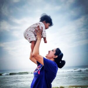 Nisha Krishnan Instagram - SONshine 🥰✨️

#momson #beachmorning