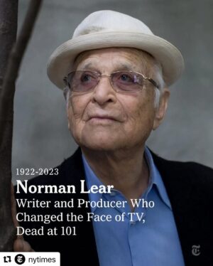 Norman Lear Instagram - @nytimes 
・・・
Norman Lear, the television writer and producer who introduced political and social commentary into situation comedy with “All in the Family” and other shows, proving that it was possible to be topical as well as funny while attracting millions of viewers, died on Tuesday at his home in Los Angeles. He was 101.

Lear reigned at the top of the television world through the 1970s and into the early ’80s, leaving a lasting mark with shows that brought the sitcom into the real world. “The Jeffersons” looked at the struggles faced by an upwardly mobile Black family; the very different Black family on “Good Times” dealt with poverty and discrimination. The protagonist of “Maude” was an outspoken feminist; the heroine of “Mary Hartman, Mary Hartman” was plagued by all manner of modern-day problems, not least her own neurosis. His crowning achievement was “All in the Family,” and his greatest creation was Archie Bunker, the focus of that show and one of the most enduring characters in television history.

Tap the link in our bio to read Lear’s full obituary. Photo by Andrew Renneisen for The New York Times