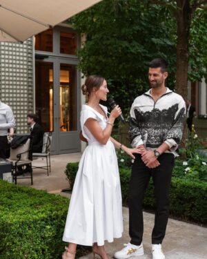 Novak Djokovic Instagram - Honored to be on the cover of @vogue.adria and grateful for last night’s celebration. Thank you Anna and everyone at Vogue for an unforgettable evening. And 🙌🏽 to @lacoste for my new favorite shirt.