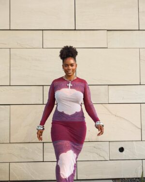 Novi Brown Instagram - The weekend was busy and my toe fell asleep, but a time was had! Here’s the look. I was just trying to avoid sweat stains tbh 🙃🤣 and the drip rolling down the back of my knee in heavy fabrics under 100 degree weather in the middle of an LA afternoon. I’m about to go get a massage!
•••
📸 @chadlawsonphotos 
💄 @marquiswardbeauty 
👗 @jeanpaulgaultier