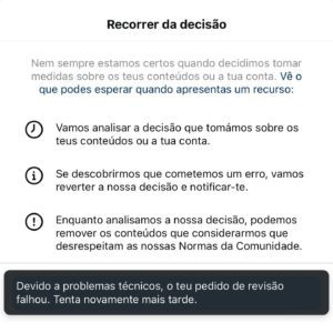 Nuno Markl Instagram - Um conselho de compincha: de vez em quando vale a pena espreitar a secção “estado da conta” do vosso Instagram. É muito esclarecedor sobre várias coisas, entre elas porque é que o vosso alcance está reduzido. No meu caso percebi que tinha uma jeitosa colecção de posts que o Instagram considerou de “violência” e “incentivo ao ódio” - um deles, só para dar um exemplo, em que eu louvava o quão acolhedor é o ombro da minha namorada. 

É claro que se pode sempre recorrer da decisão robótica da Meta (e a verdade é que depois eles reconsideram). Só não reconsideraram em dois casos: no video de material de apoio ao Homem Que Mordeu o Cão em que uma senhora tentou entrar em casa por uma janela e ficou nua de pernas para baixo a chorar a rir (sendo que o vídeo vinha já devidamente censurado, não tinha qualquer vestígio de mamilos) e - nada suspeito - há um post que fiz a cascar neste desastrado e caótico sistema de punições do Instagram no qual, quando peço revisão, dá sempre erro. 🤔

Percebi também que todos estes horrendos crimes que terei cometido - sobretudo o post que fiz a pedir ajuda para o Adriano Luz recuperar a sua conta hackeada por bandidos do “quer ganhar dinheiro fácil” - me valeram uma proibição de fazer directos até ao fim do mês. Para mim é igual, não planeava fazer; mas não há dúvida de que esta rede funciona cada vez pior.

De novo: vão à opção “estado da conta” nas definições. Eles não avisam de outra maneira que estamos a ser castigados, tantas vezes por razão nenhuma. É só quando se entra aí que se vê a quantidade de posts censurados que estão a dar cabo do algoritmo.

(E sim; é certinho que também hão-de arranjar maneira de estrangular o alcance deste.)