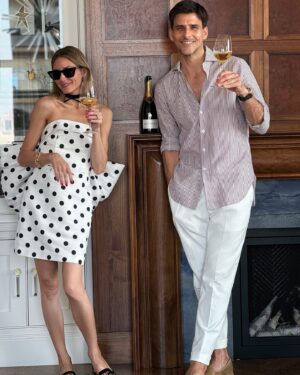 Olivia Palermo Instagram - We finally moved back to the city and couldn’t be happier 👩🏼‍❤️‍👨🏻🗽
One summer, two major milestones 🤩 
Cheers-ing to the occasion with our favorite @champagne_bollinger of course 🥂